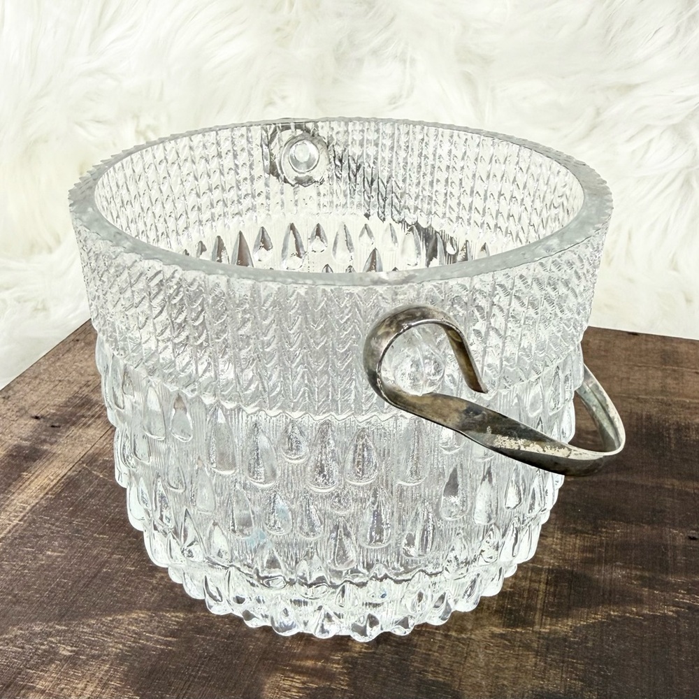 Vintage Teleflora French Crystal Teardrop Ice Bucket